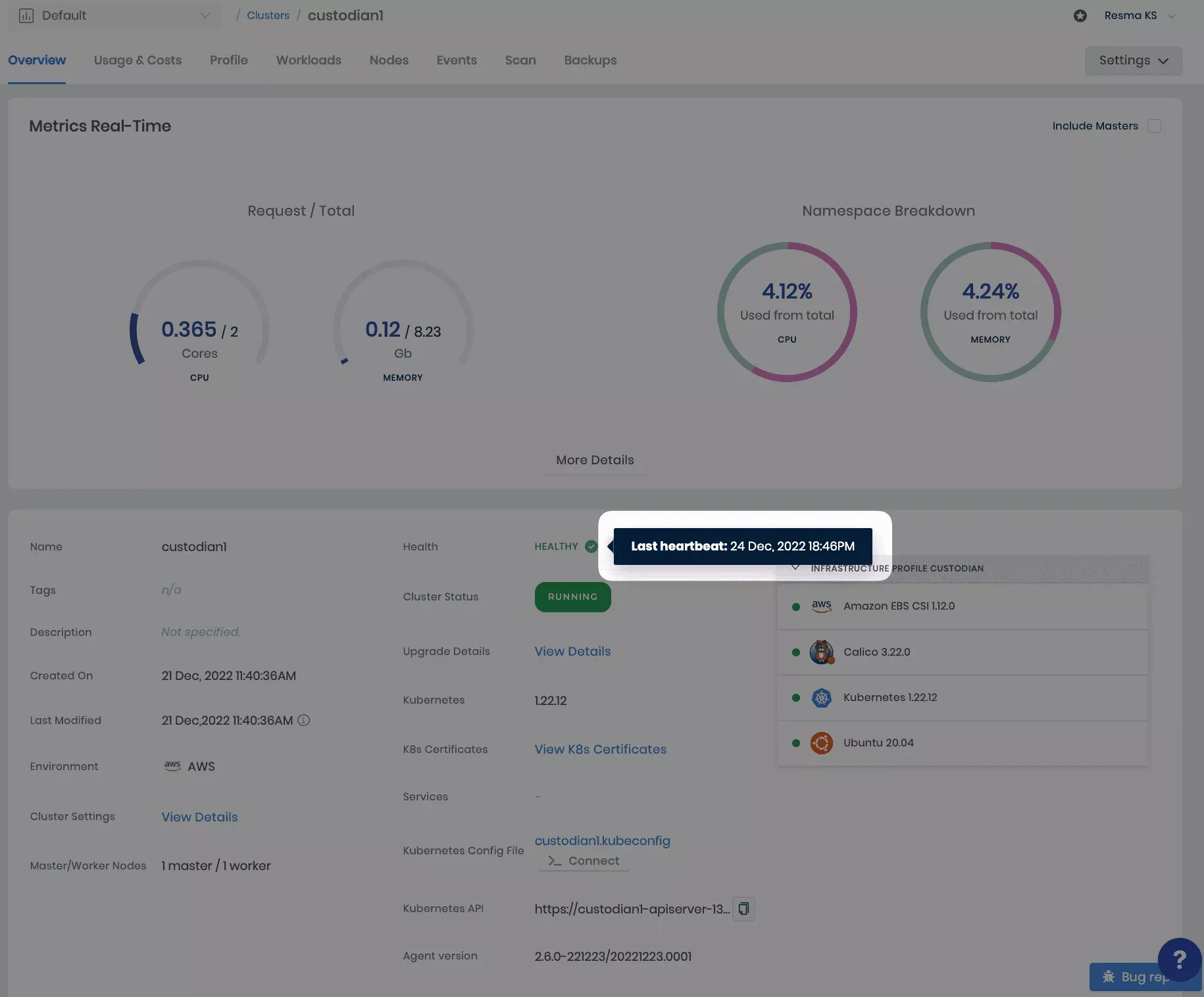Cluster Health Heart Beat